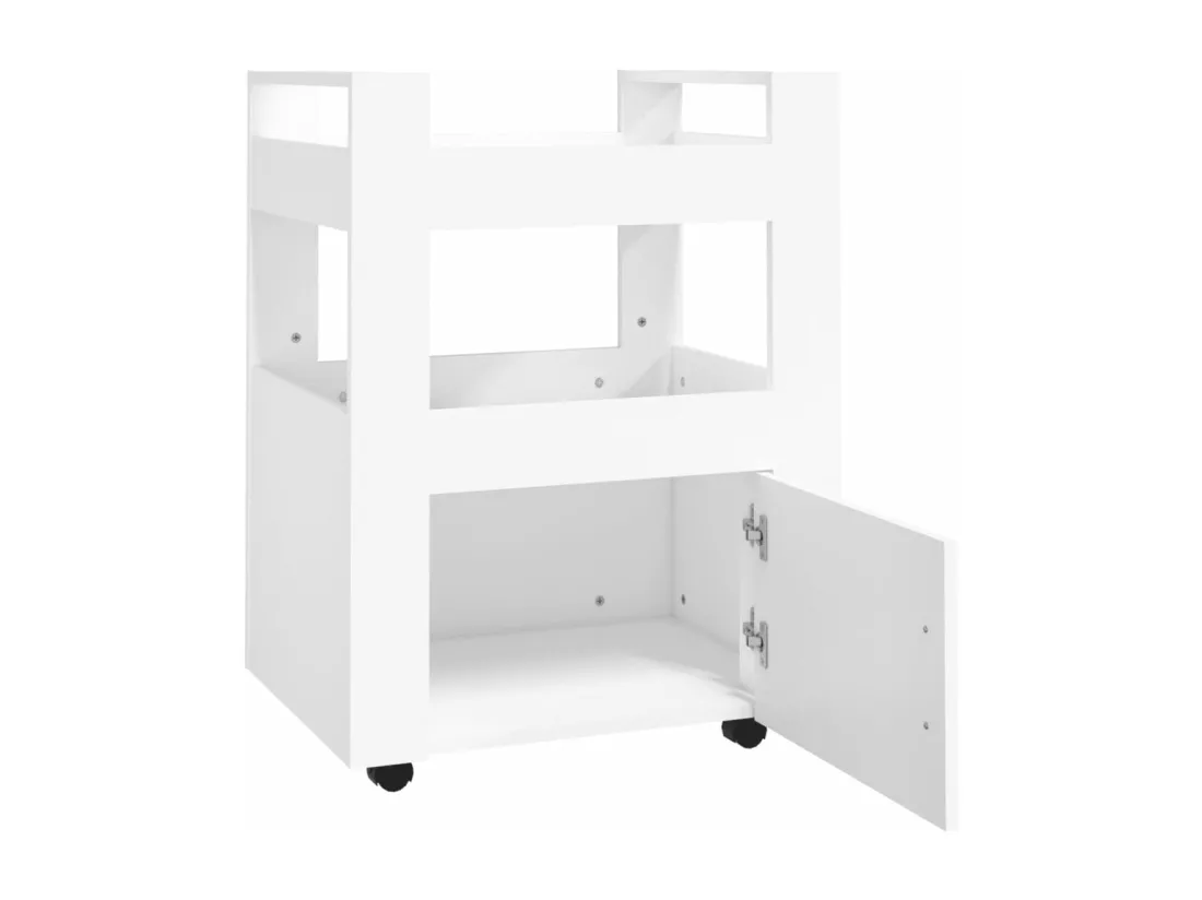 Chariot de cuisine Blanc 60x45x80 cm Bois d'ingénierie