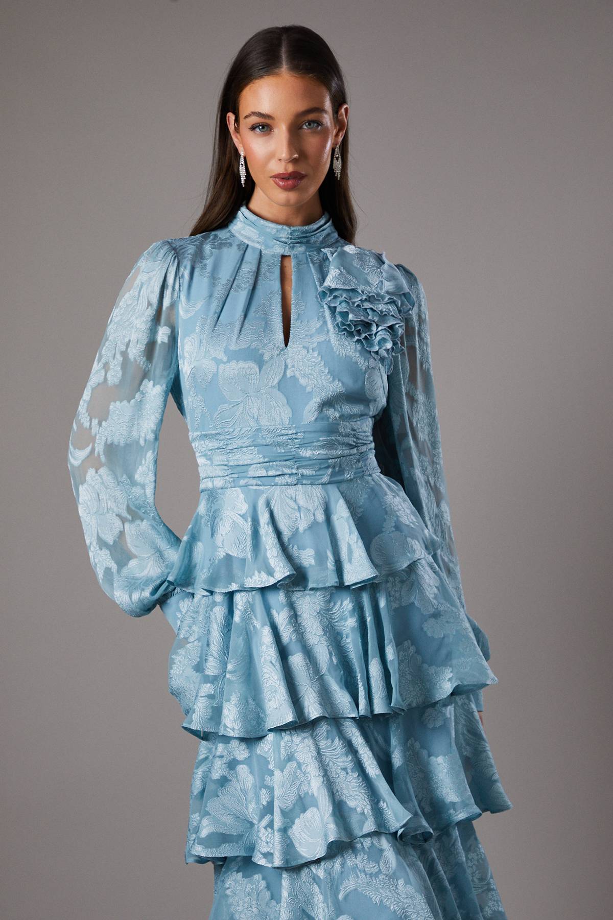Coast Robe Mi-Longue Étagée en Jacquard