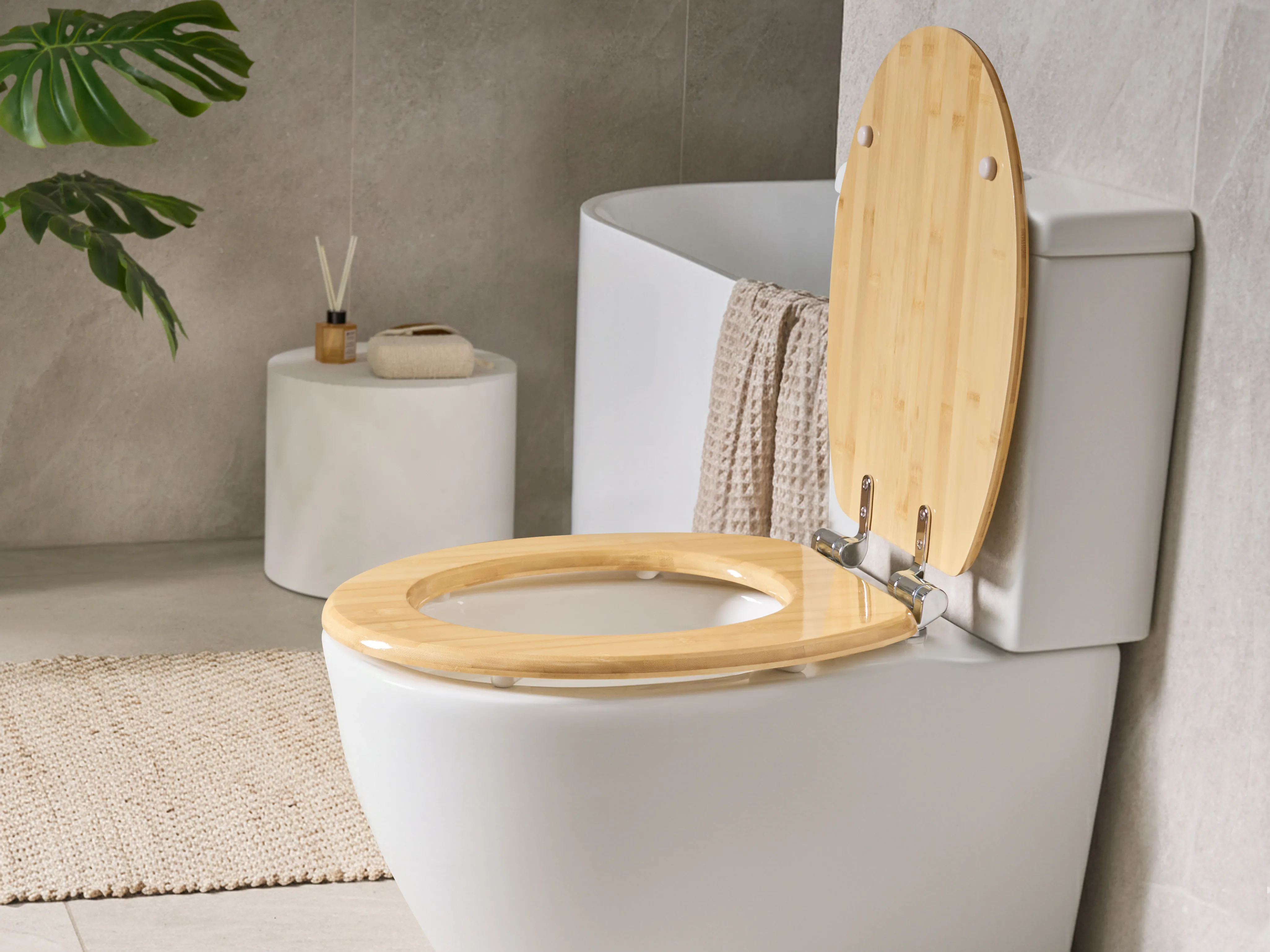 Toiletbril CUAREIM soft-close Bamboehout Lichtbruin