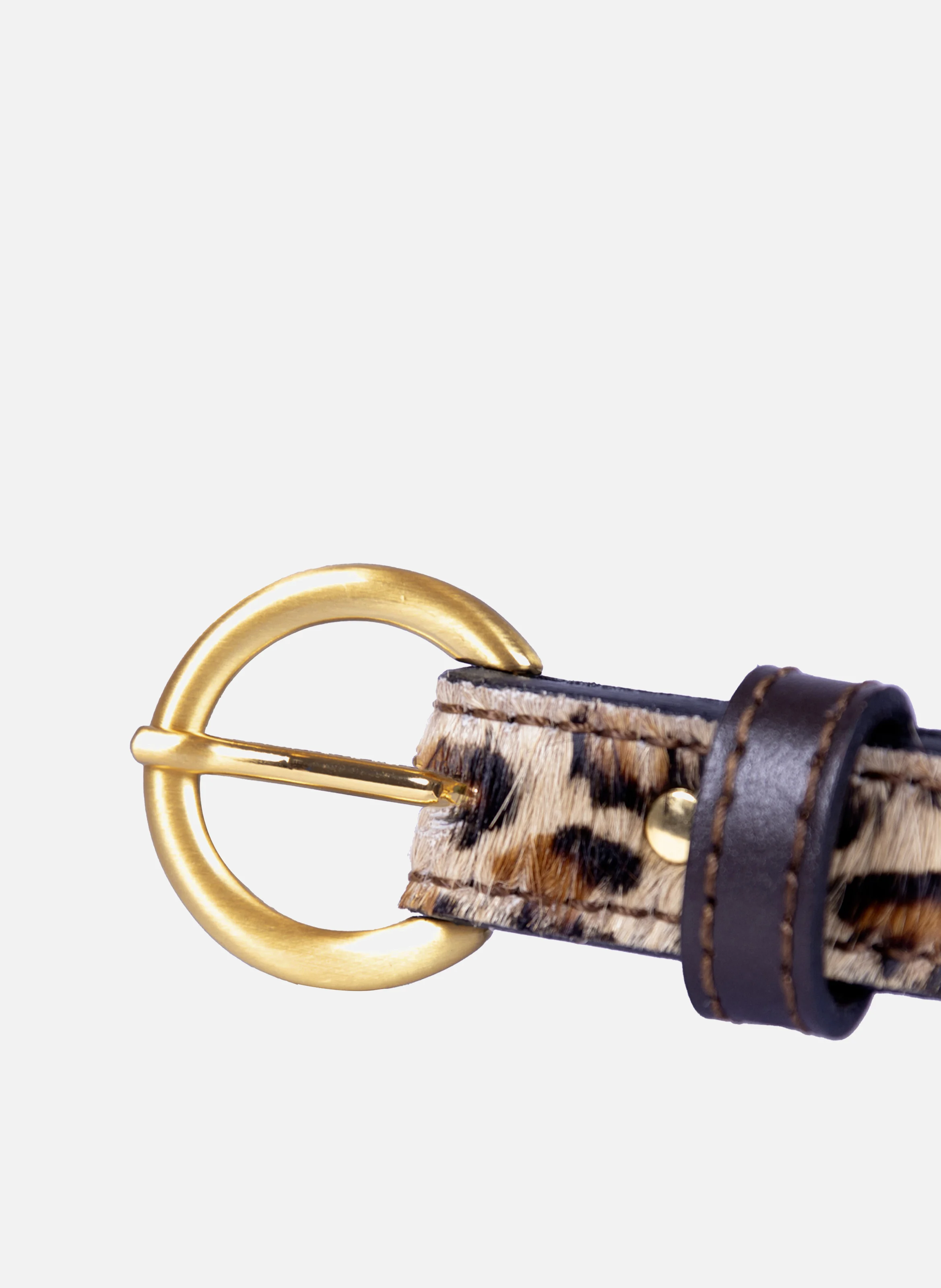 Ceinture boucle d'or cuir imprimé | Multicolore