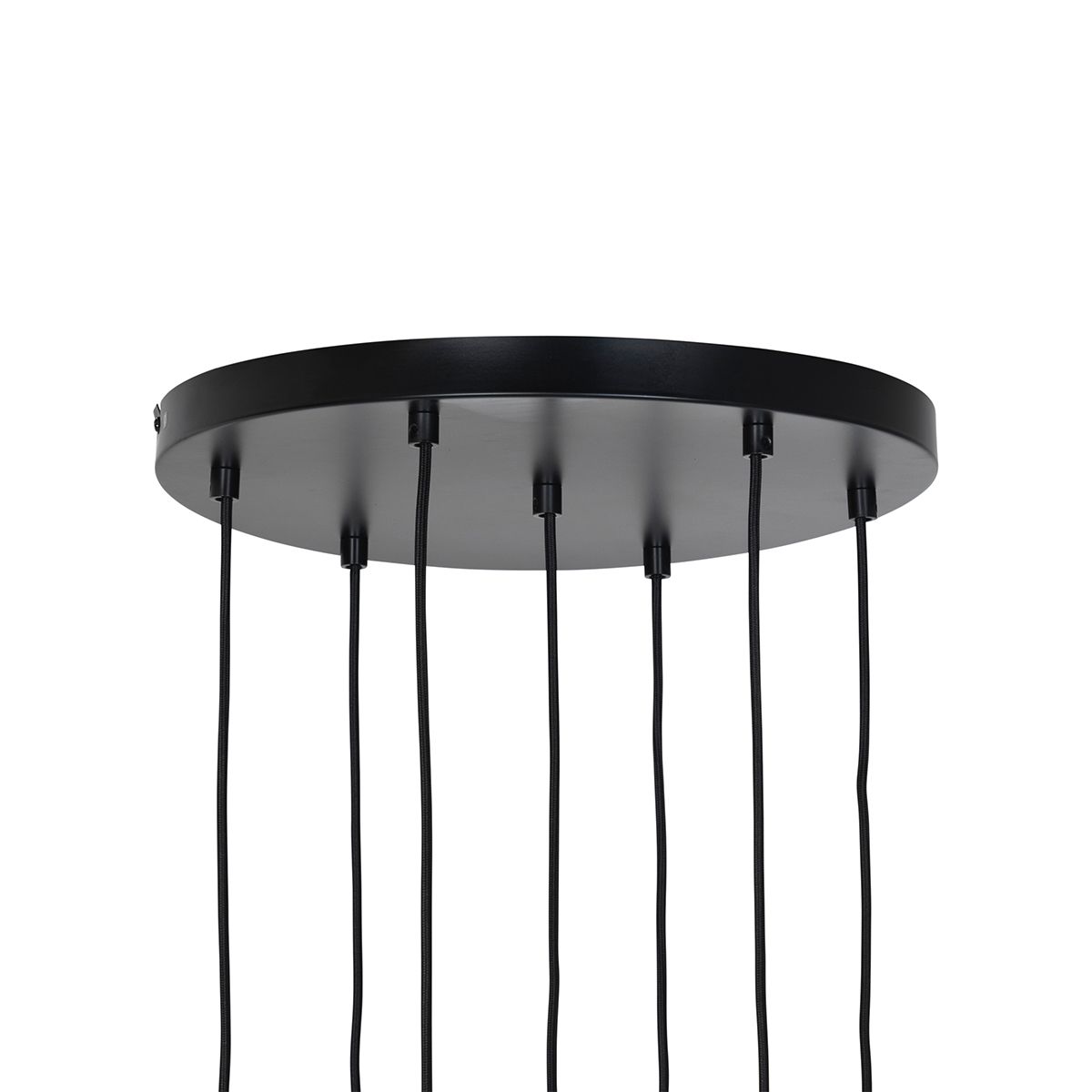 Smart hanglamp zwart met smoke glas 7-lichts incl. 7 Wifi ST64  - Laura