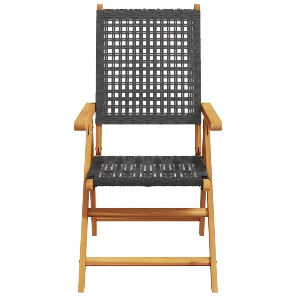 vidaXL - Tuinstoelen - Zwart - Acaciahout - 2 stuks - 57x70x109 cm