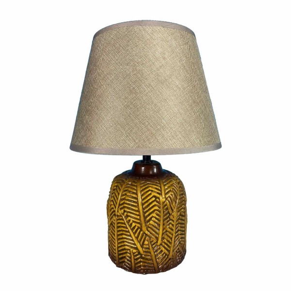 Lampe de bureau hosto jaune céramique textile (22,5 x 33 x 12,5 cm)