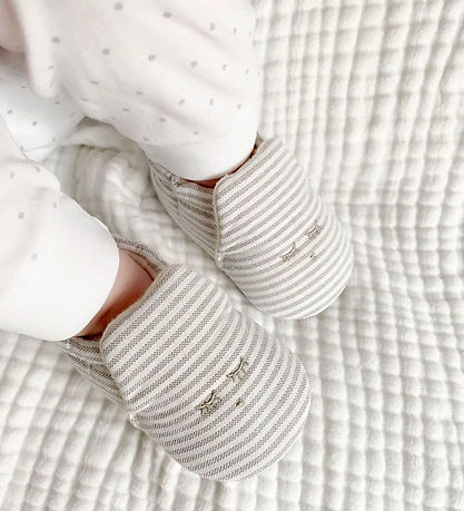 Livly Hjemmesko - Lys Beige/Hvidstribet