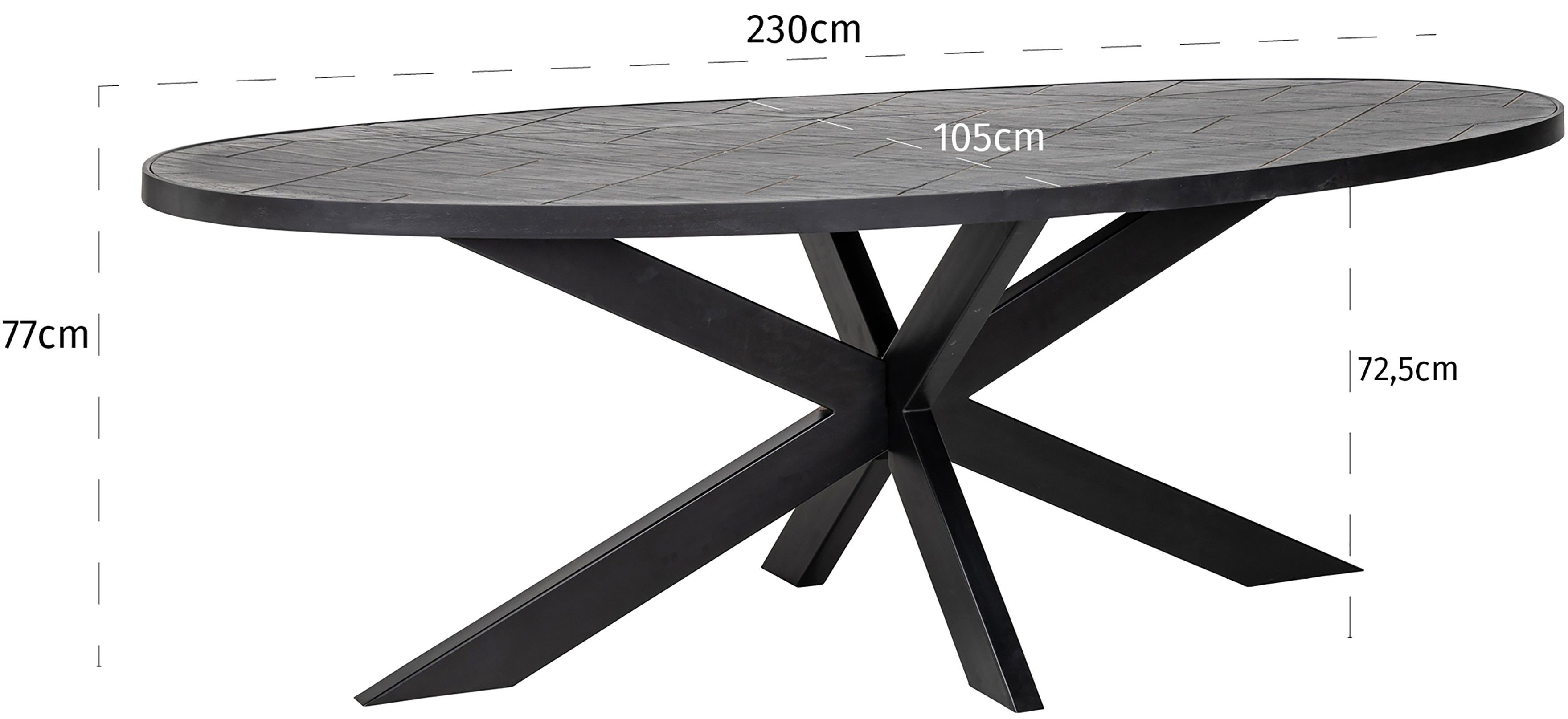 Eettafel 7641 Scotch B230 x D105 x H77 cm