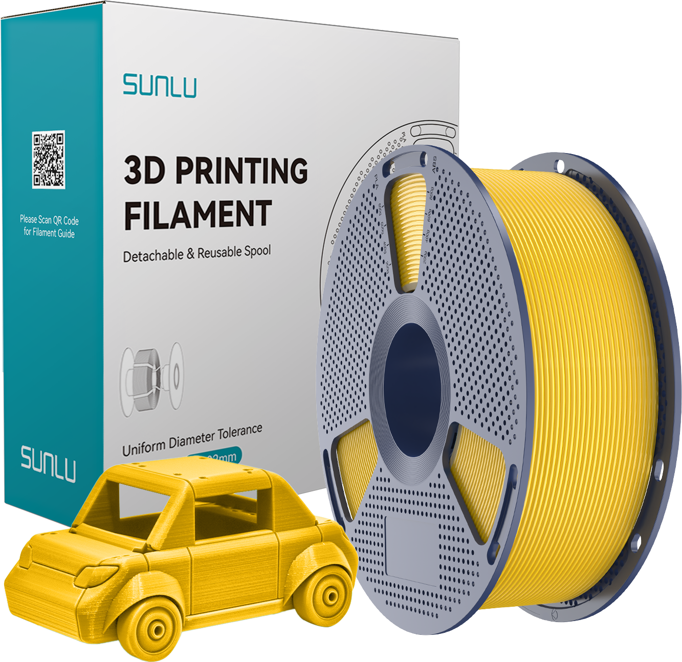 SUNLU  PETG Vivid Yellow, 1,75 mm / 1000 g    Zähes, leicht zu druckendes PETG Filament in Vivid Yellow