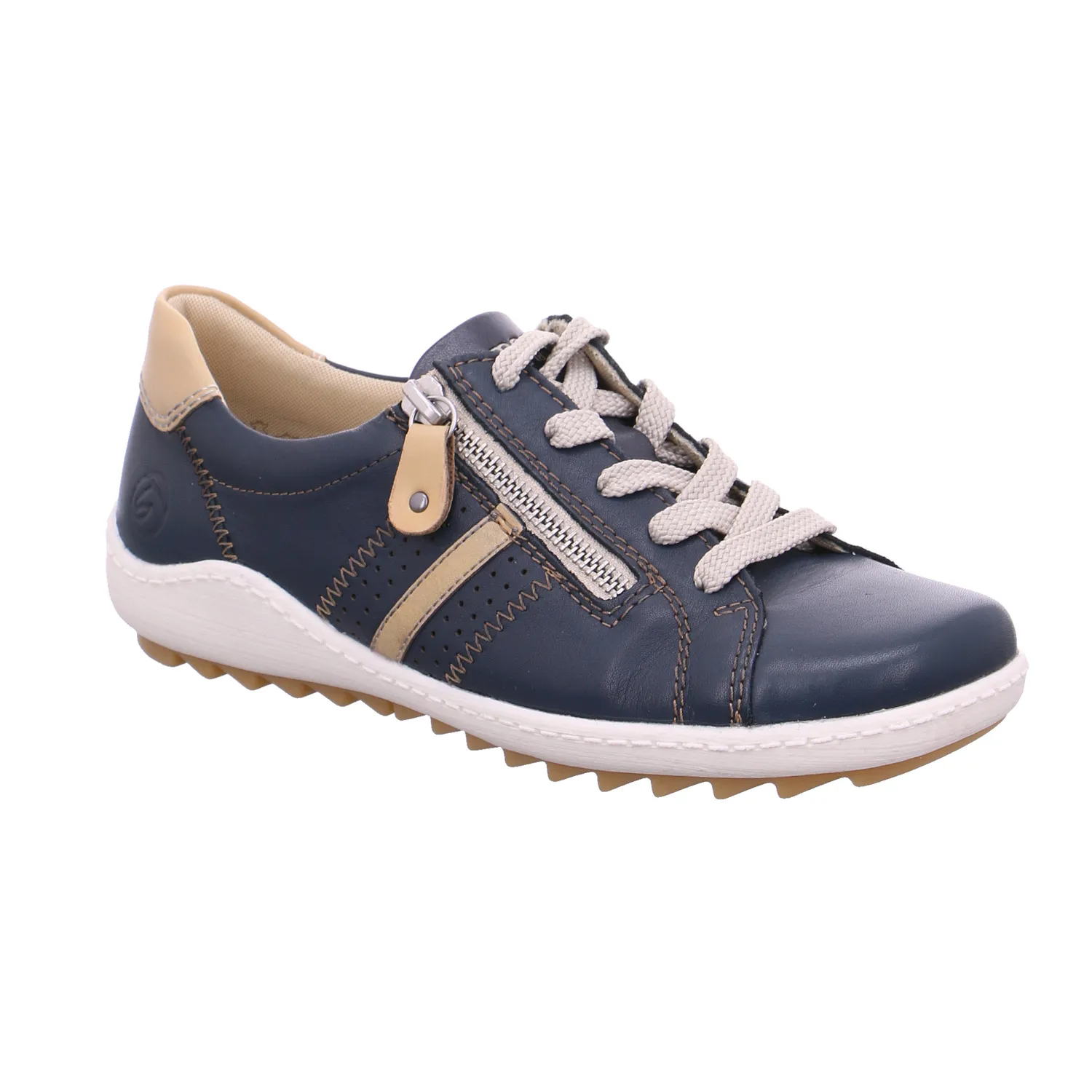 REMONTE Schnürschuh Blau Leder