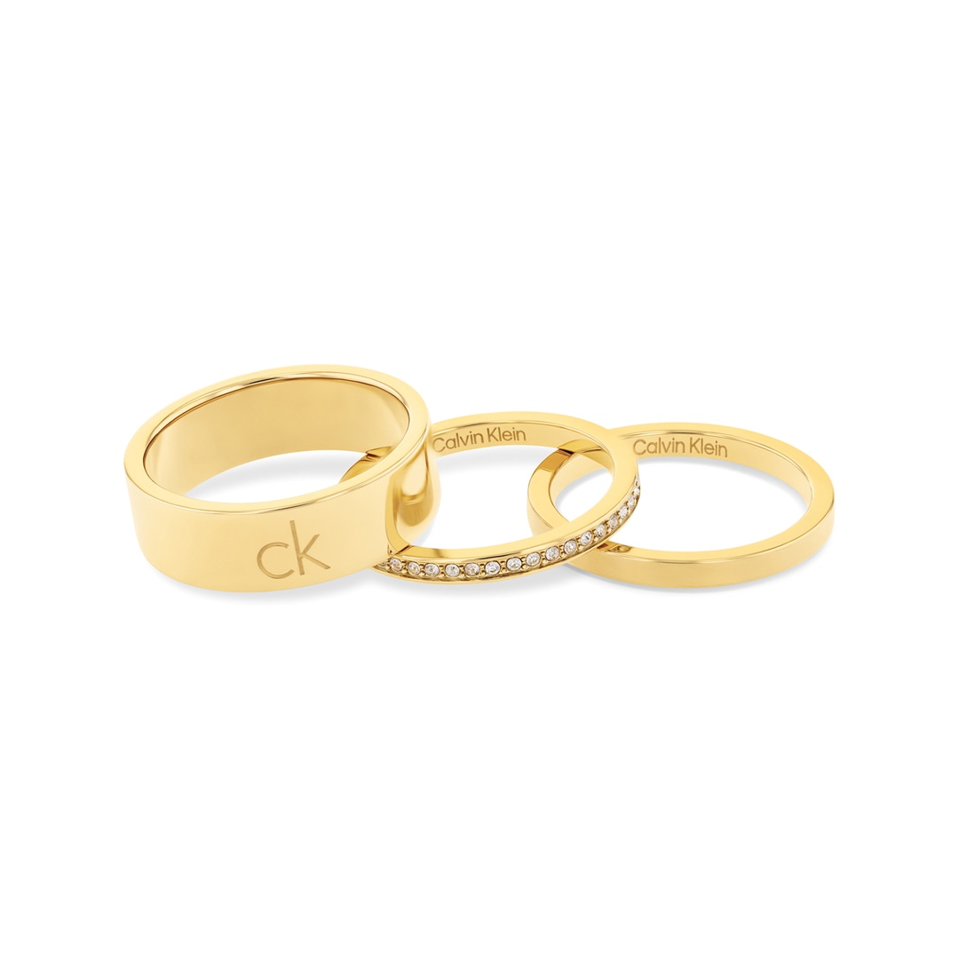 Calvin Klein Damenring Trio Goldig