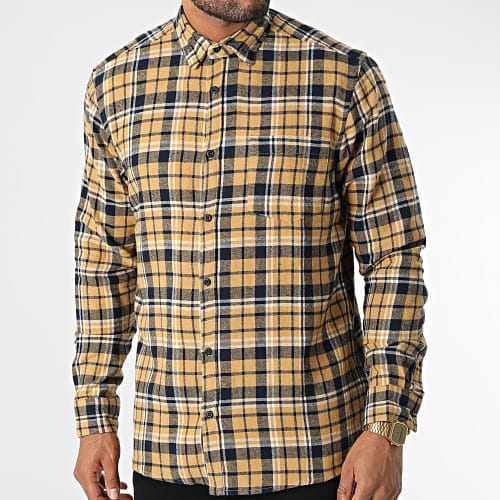 Chemise Manches Longues A Carreaux Managua Jaune Bleu Marine