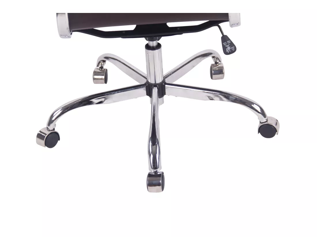 Chaise de bureau - Similicuir & Métal chromé - Café - Bedford