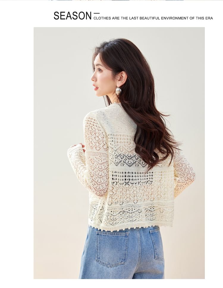 Bornite - Lange mouwen ronde hals effen crop top