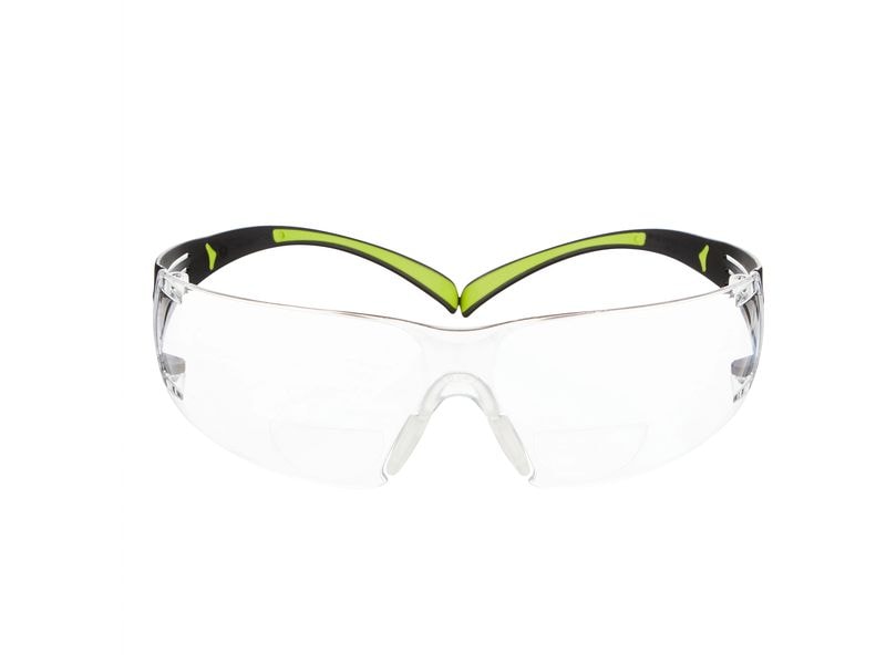 3M Schutzbrille SecureFit 420 mit  2.0 Dioptrie, Transparen Bügelbrille mit Lesebrille SF420 und  2.0 Dioptrie