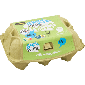 Jumbo Kakel Verse Witte Vrije Uitloop Eieren M/L 6 Stuks