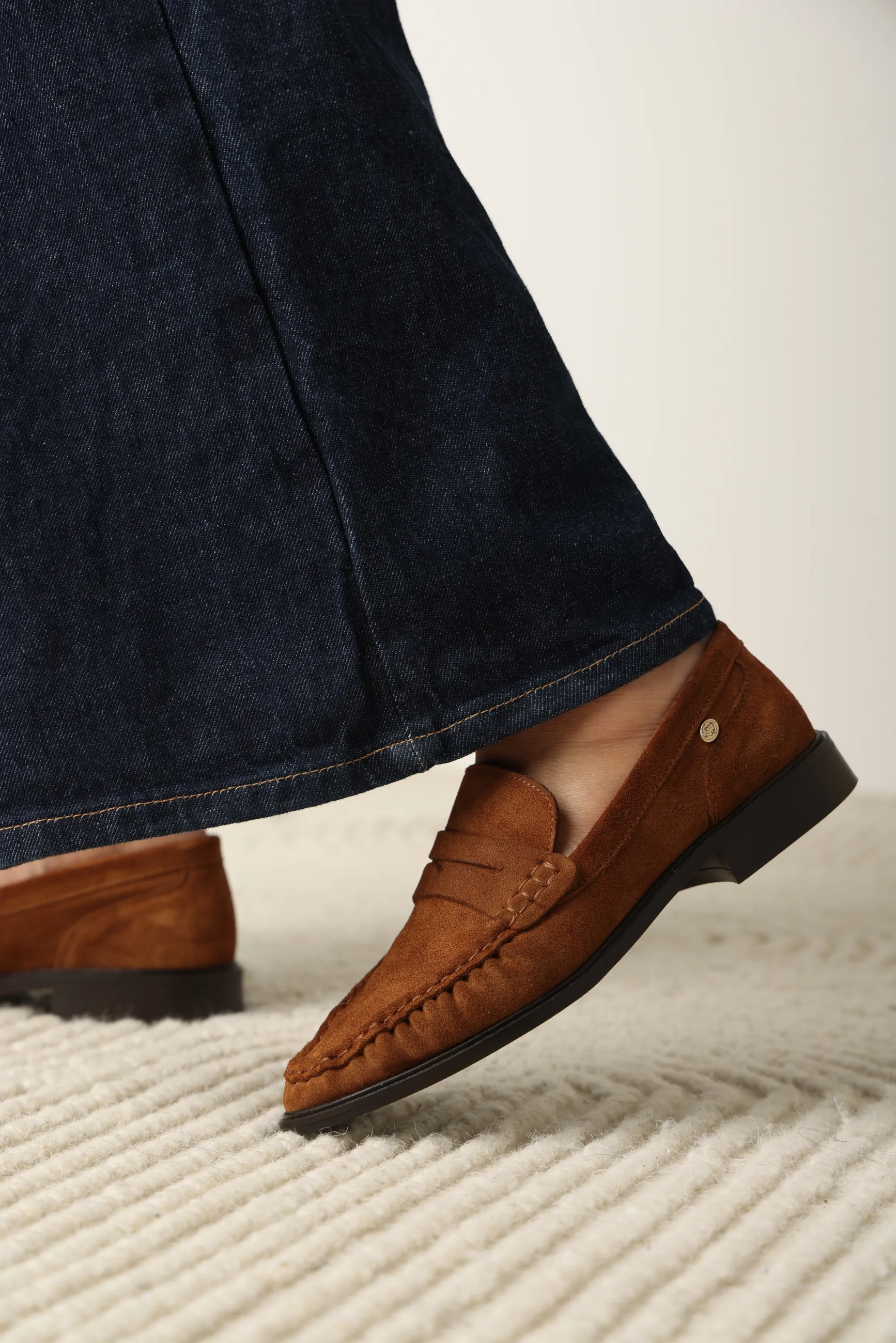 BODIL BEAU Loafer suede Cognac