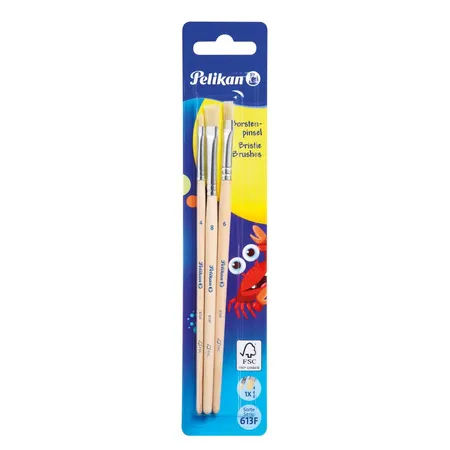 Pelikan Borstenpinsel Sorte 613F Größen 4, 6 und 8