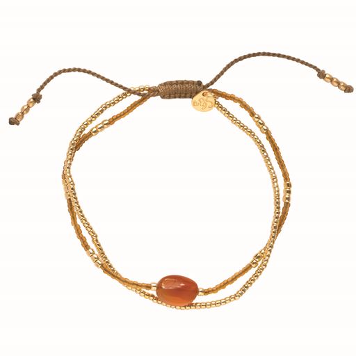 A Beautiful Story Feeling Armbånd, Carnelian, 16-22 cm
