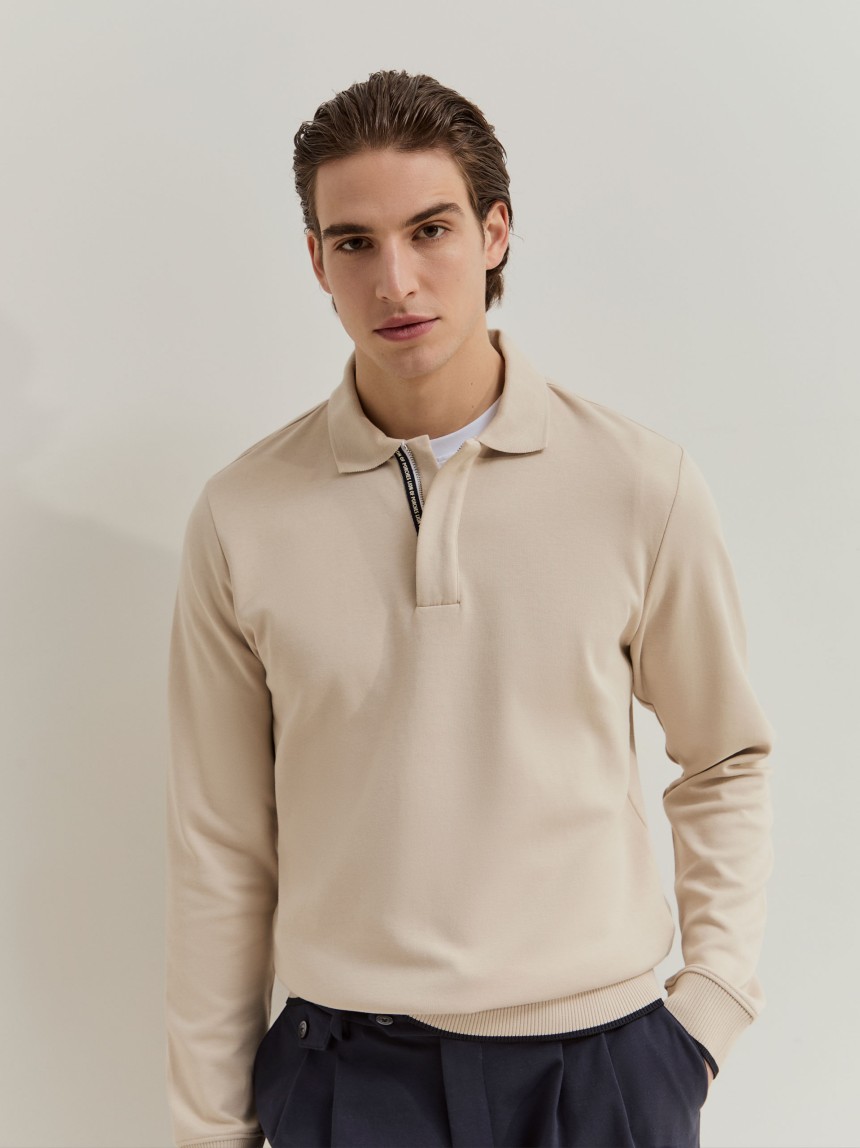 Camisola de malha de manga comprida com carcela