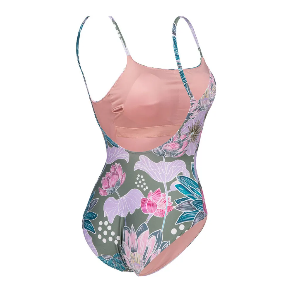 Arena U BACK ALLOVER - Maillot de bain 1 pièce Femme jade multi