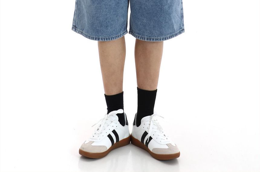 Meiksip - Lage taille rechte denim shorts