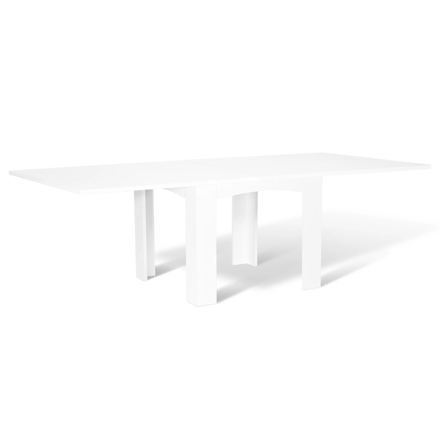 Table à manger extensible rectangle DONA 4-10 personnes blanche 110-220 cm
