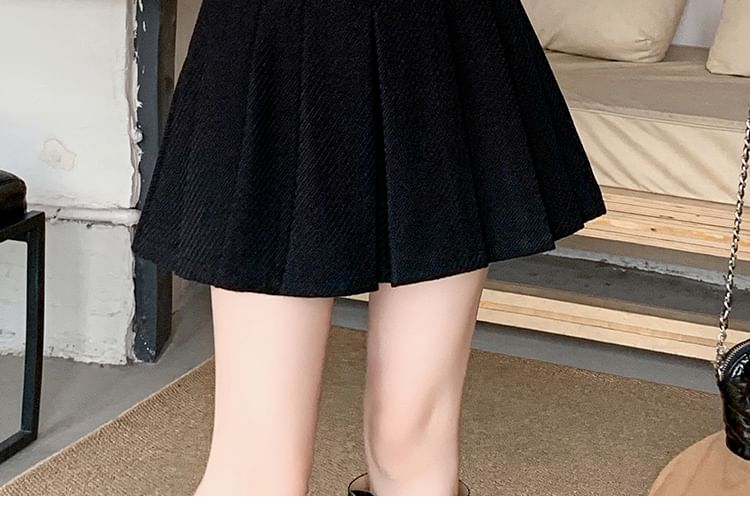 Dragan Pulse - Hoge taille effen mini geplooide rok