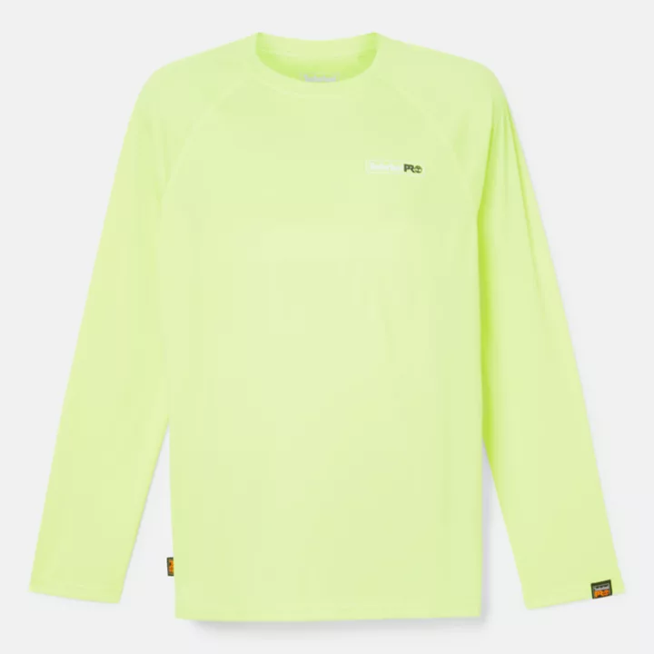 Camiseta Timberland PRO Wicking Good Sport de manga comprida para homem, na cor amarela.