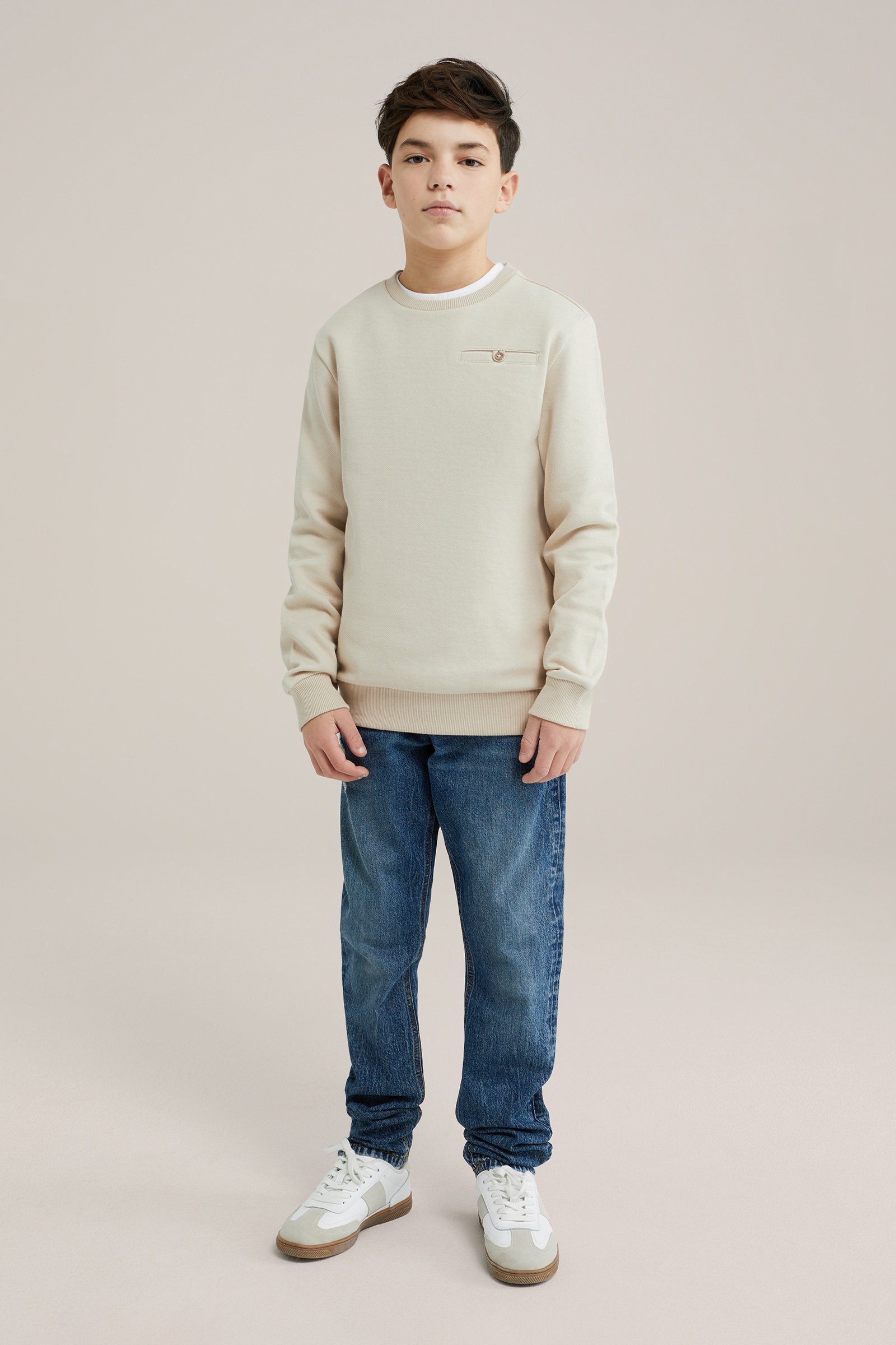 Jongen trui met structuur Blue Ridge Beige