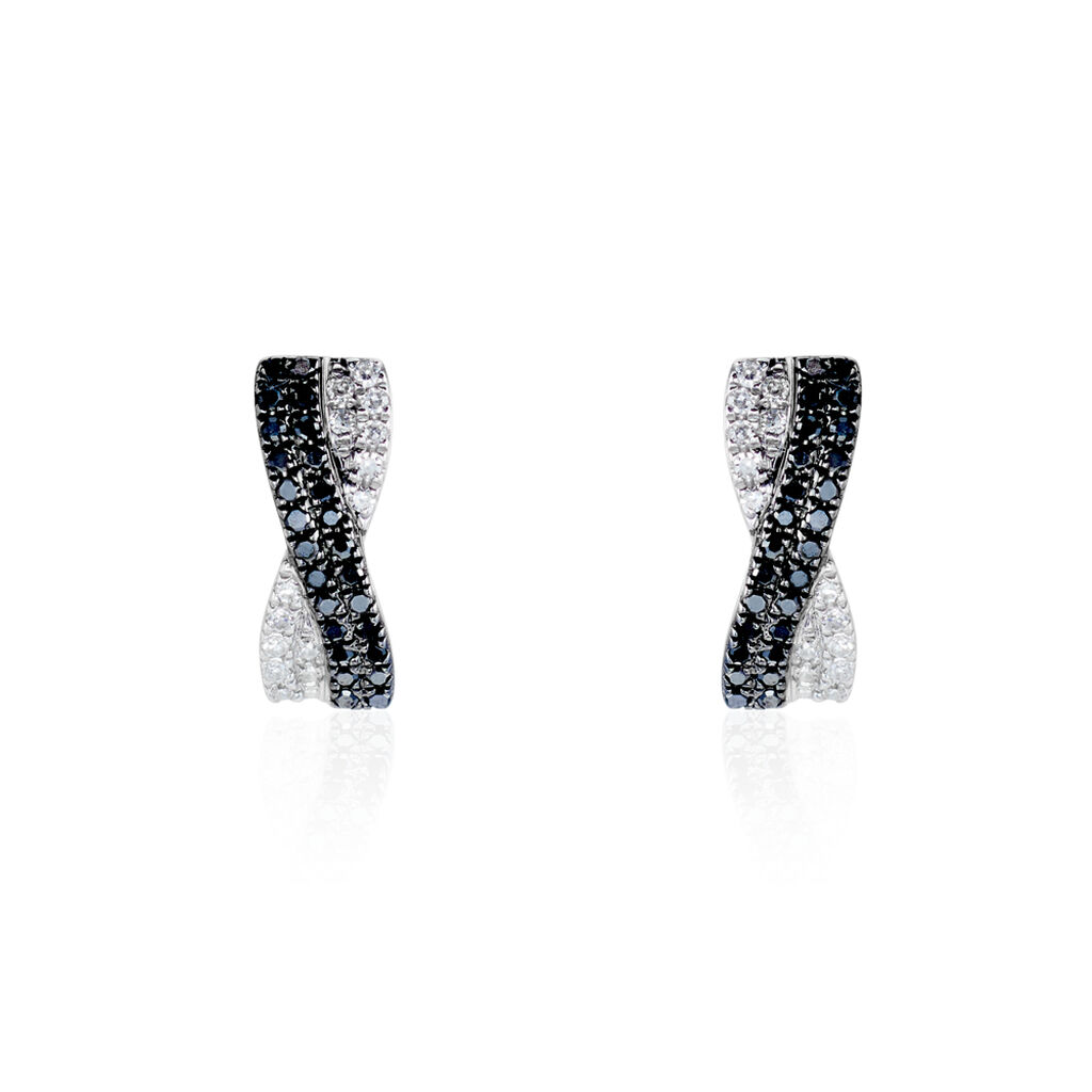 Boucles D'oreilles Puces Alric Or Blanc Diamant
