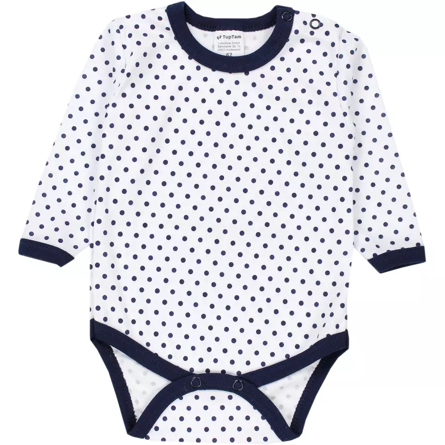 TupTam Mädchen Baby Body Langarm Unifarben 5er Pack grauweiß