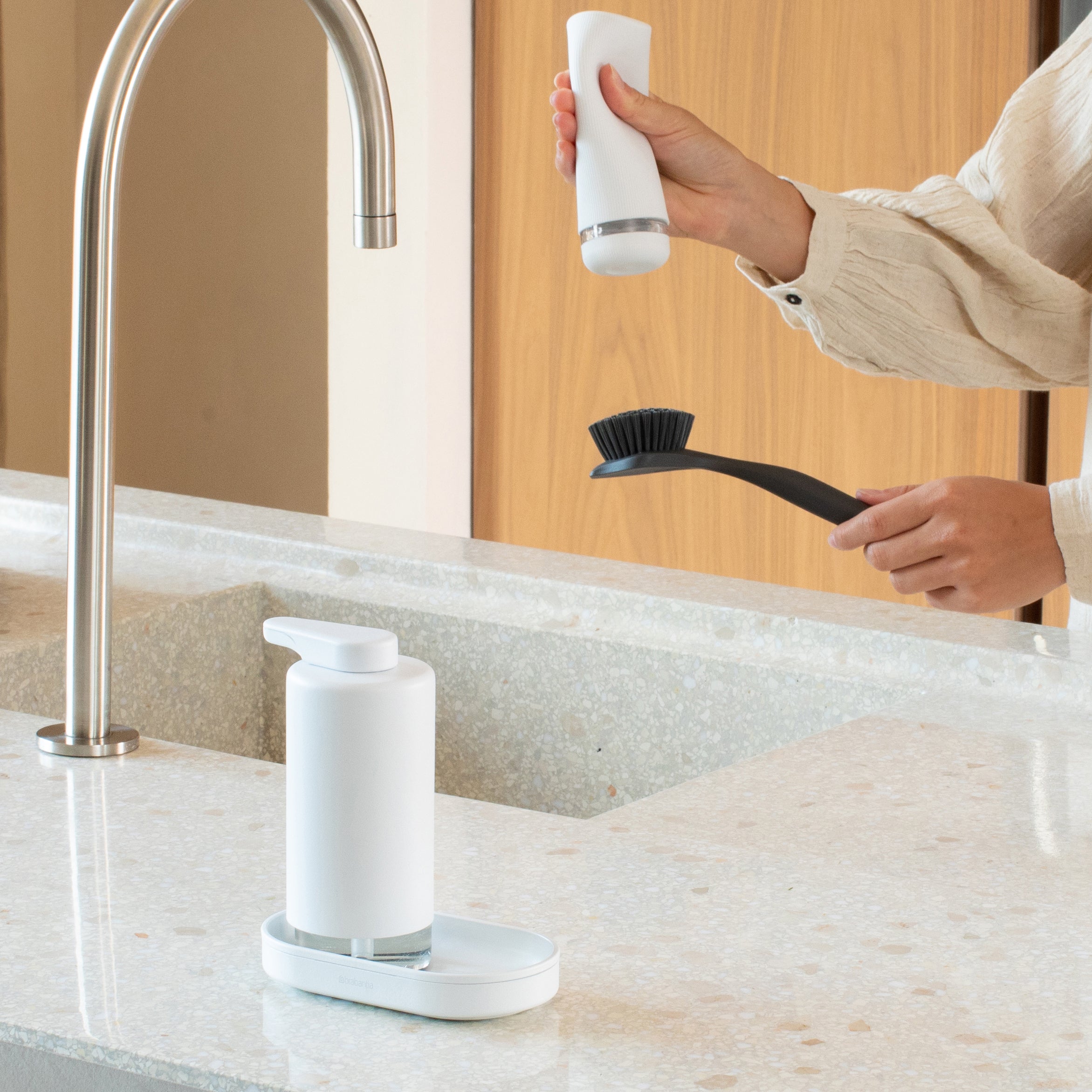 Brabantia SinkStyle Zeepdispenser Set - Mineral Fresh White