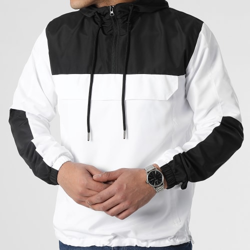 Coupe-Vent Col Zippé Tech 0072 Blanc Noir