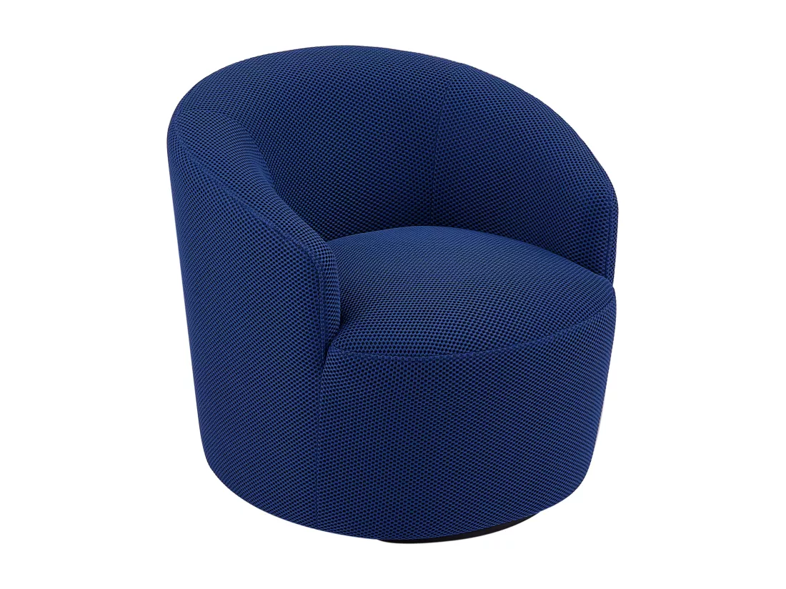Fauteuil pivotant en tissu 3D bleu nuit ACERETO