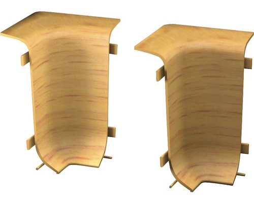Binnenhoeken voor het vastklemmen van plinten met kabelgoot, beuken, 50 mm