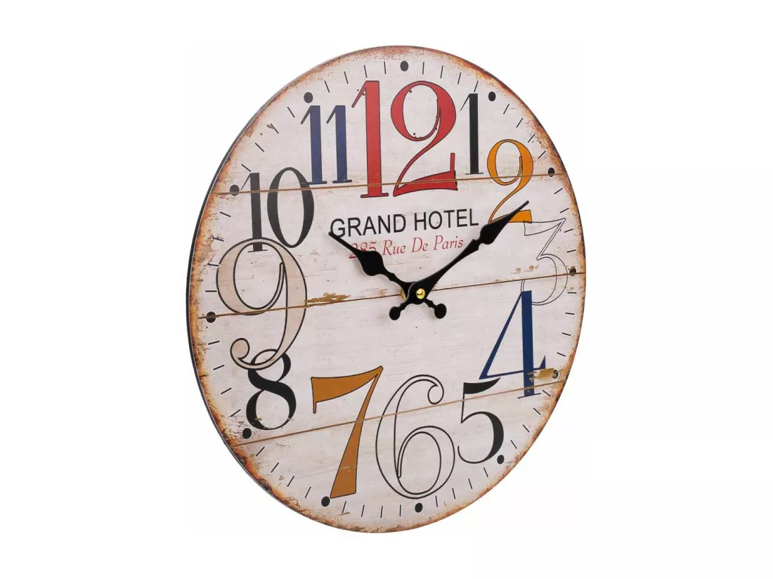 Horloge murale en bois blanc d34x2h