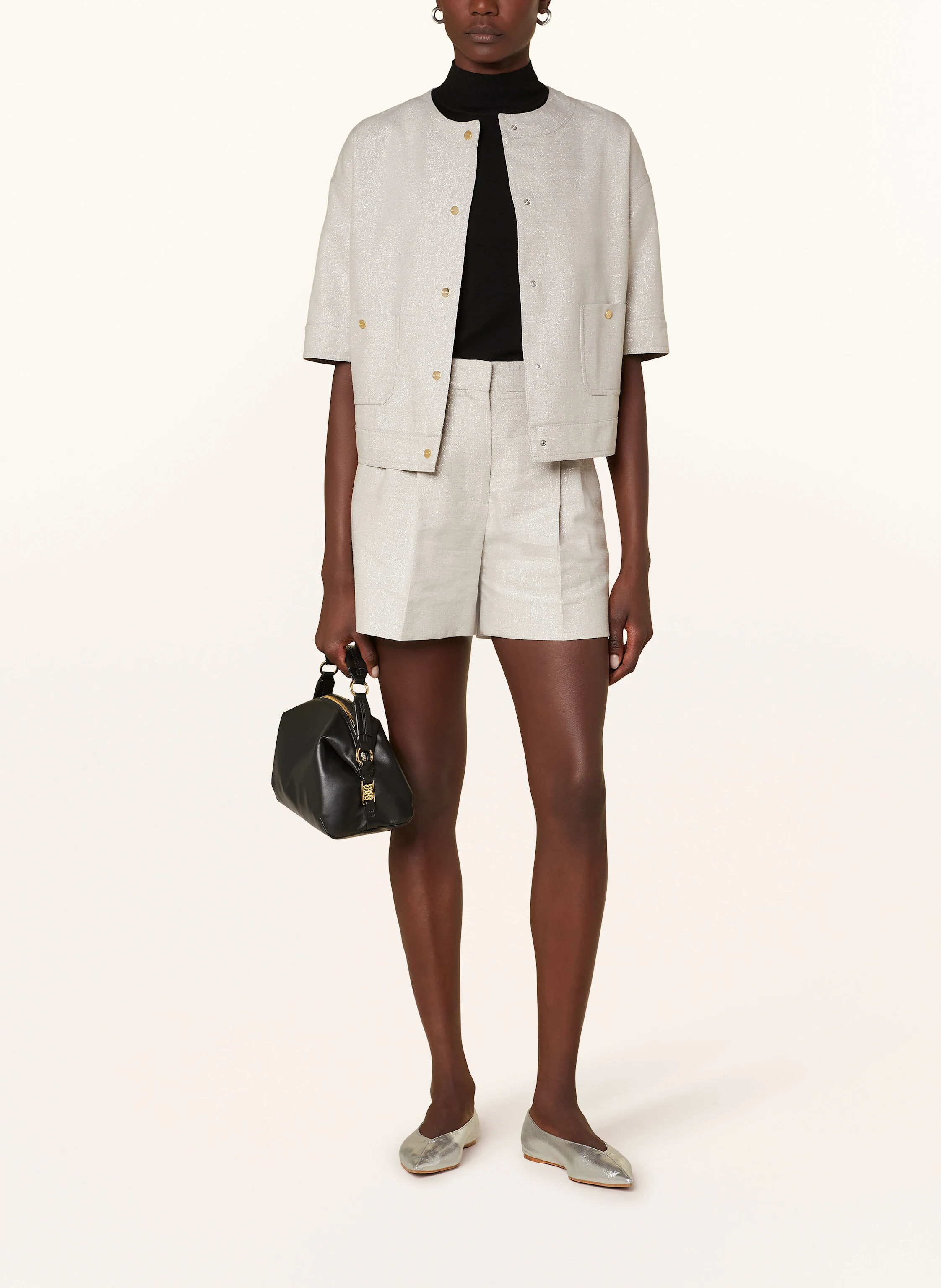 Max Mara STUDIO Kastenjacke AGILE mit Leinen und Glitzergarn