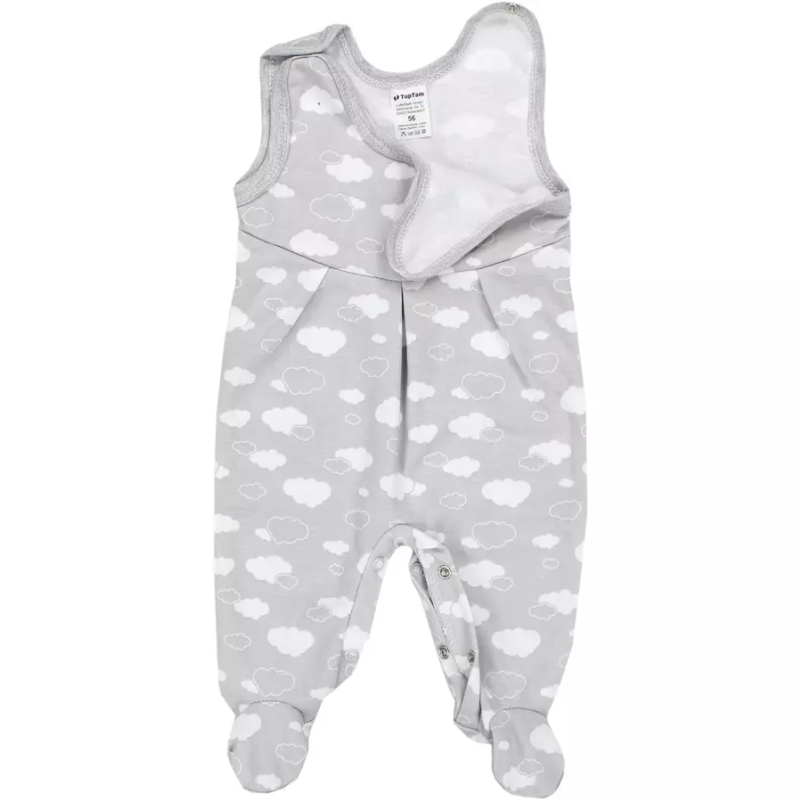 TupTam Baby Mädchen Strampler mit Fuß 3er Pack rosagrau