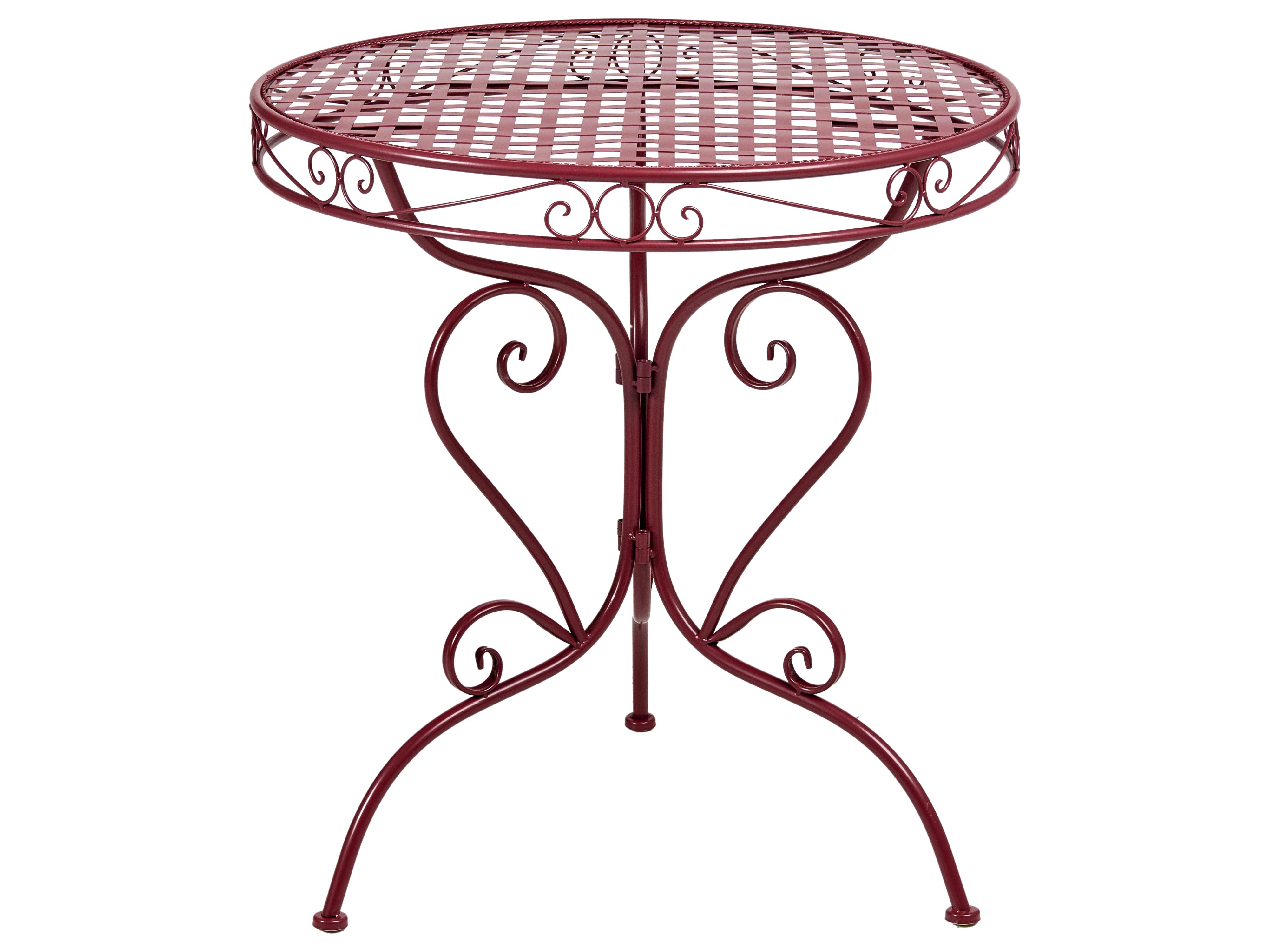 Bistroset ALBINIA Metaal Bordeauxrood
