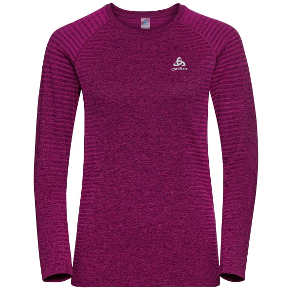 T-shirt running ODLO ESSENTIAL SEAMLESS T-SHIRT L/S CREW NECK W FESTIVAL FUCHSIA MELANGE