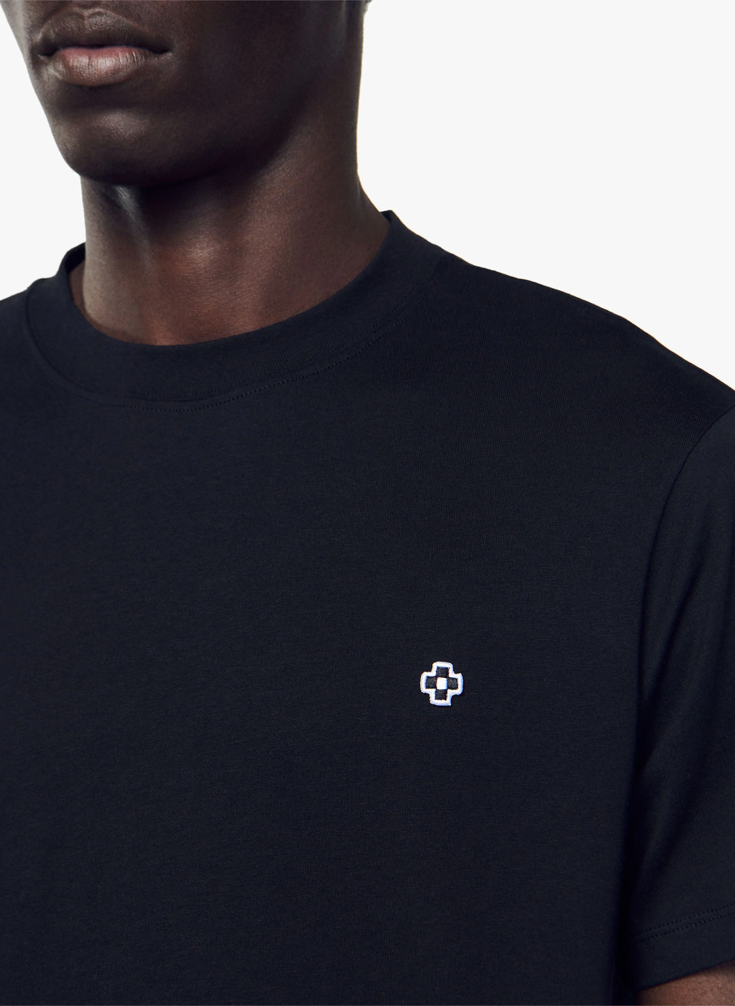 Tee-shirt manches courtes en coton| Noir
