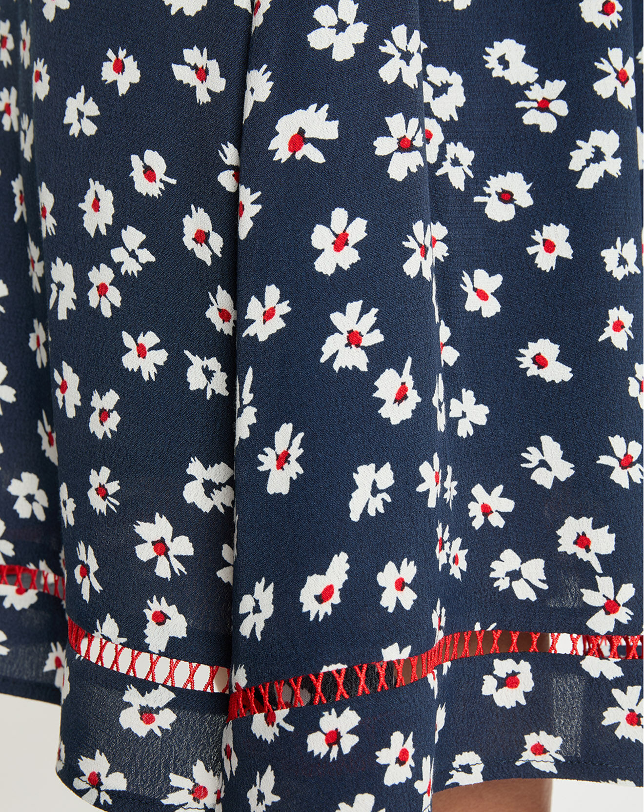 Tommy Jeans Jupe fluide à fleurs bleu marine