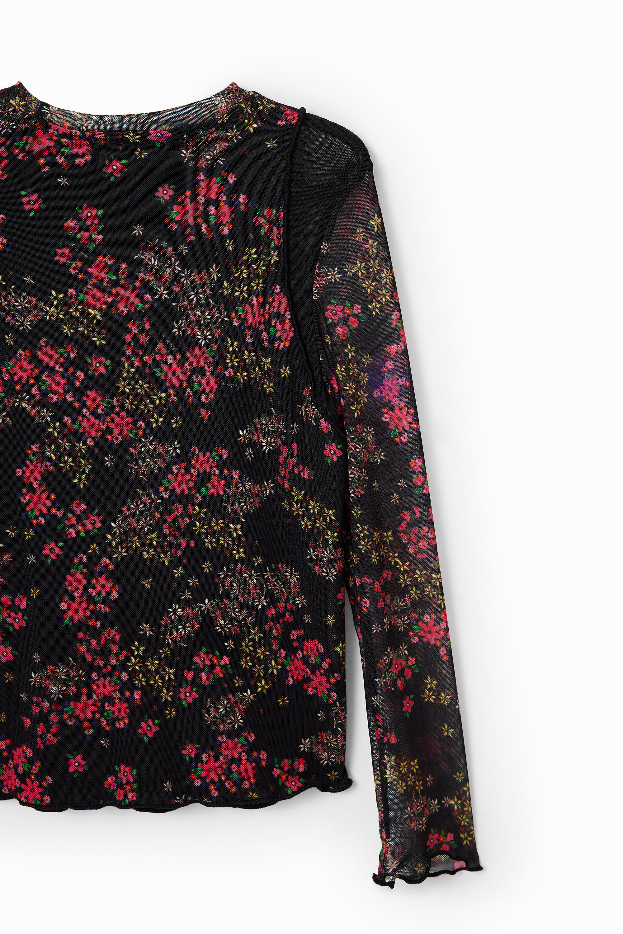 Camiseta de tule floral