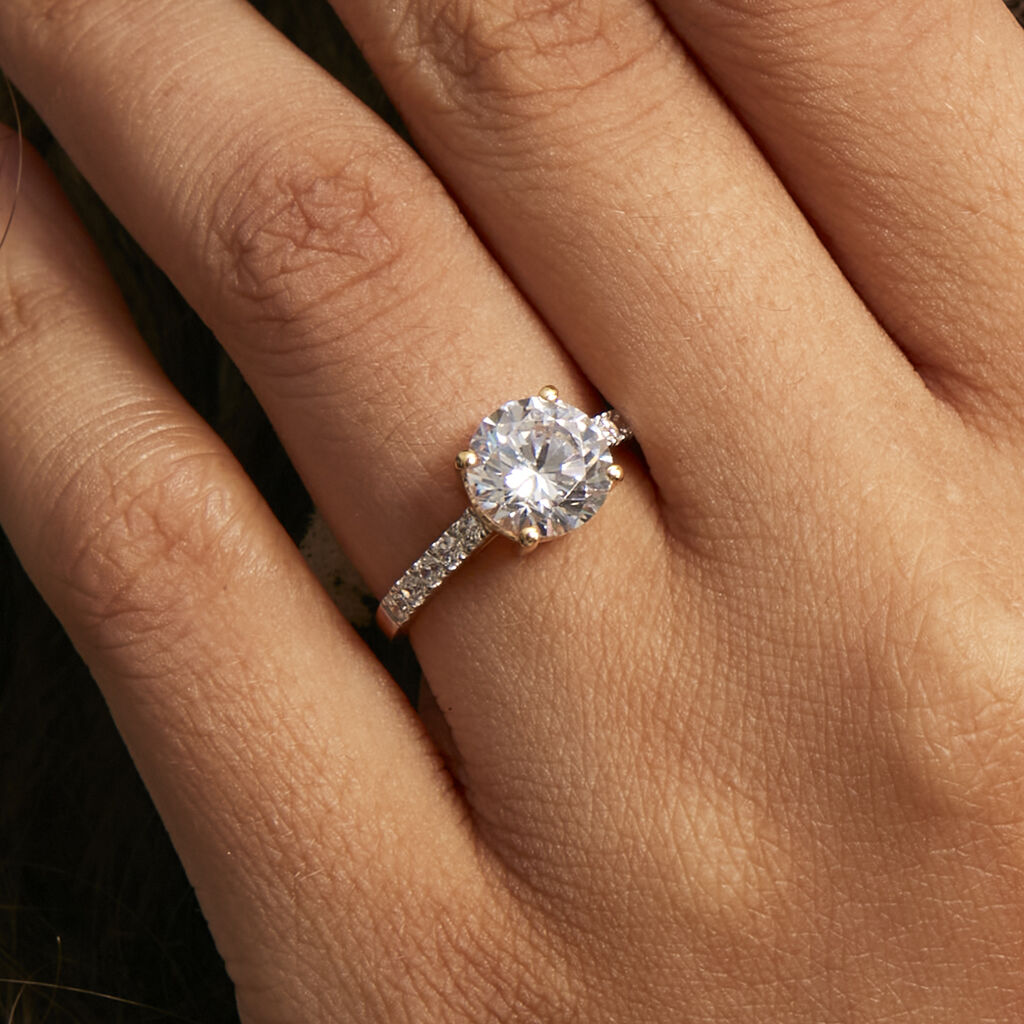 Bague Solitaire Terese Or Jaune Oxyde De Zirconium