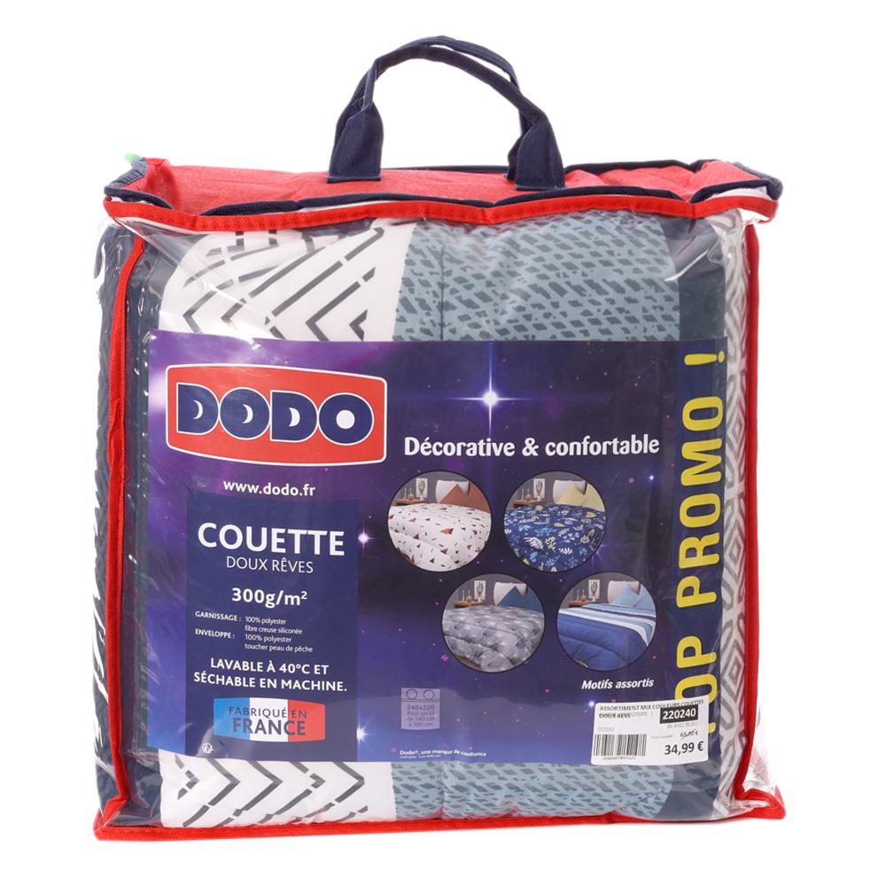 Dodo Couette Grise à Motifs Dodo Doux Rêve 220x240