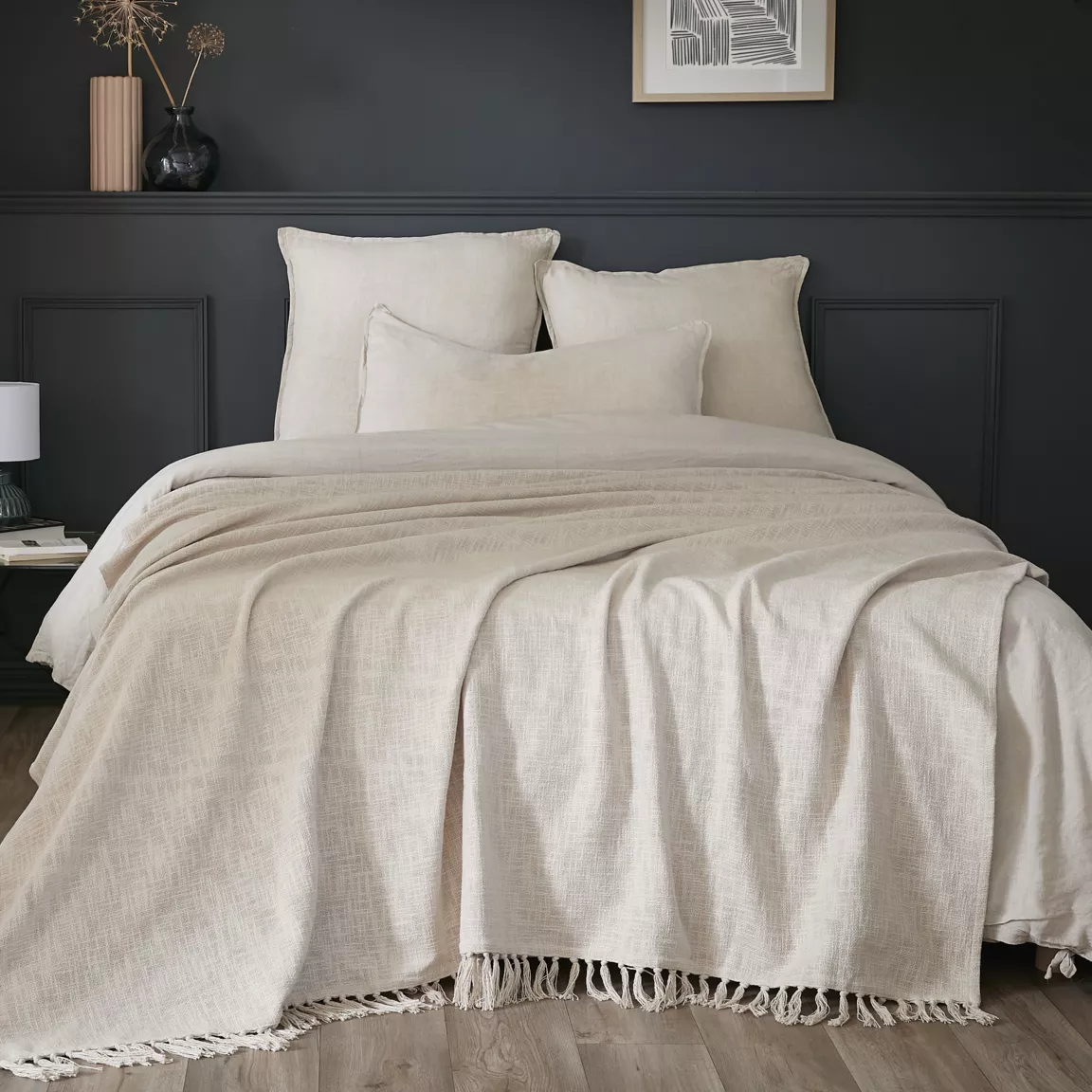 Plaid coton (180 x 220 cm) Sixtine Beige
