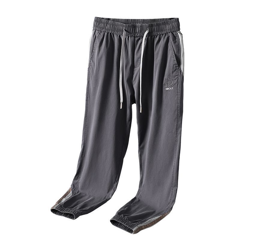 Ayuyel - Hoge taille joggingbroek met geborduurde letters