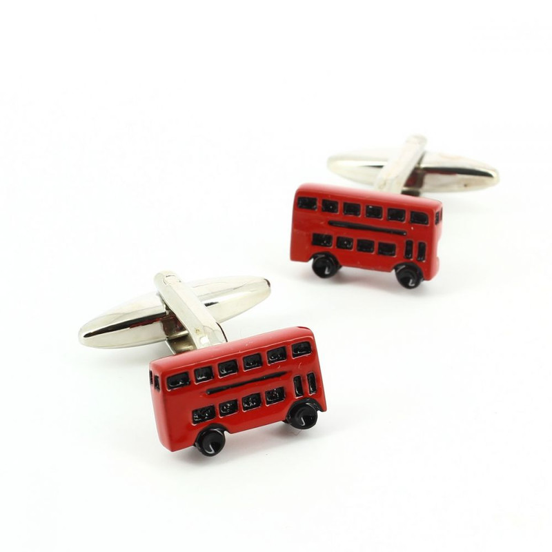 Boutons de manchette, London bus, rouge
