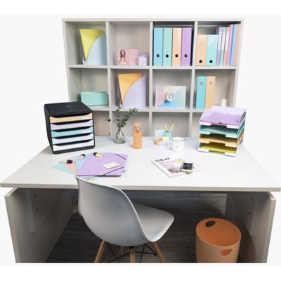 Exacompta Ecobin Aquarel - Corbeille à papier - 15L - corail