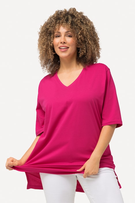 T-Shirt, V-Ausschnitt, Relaxed, Halbarm