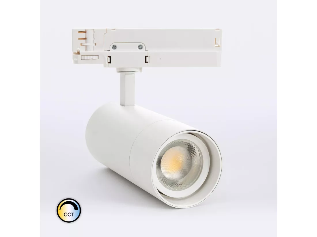 Spot LED sur Rail Triphasé 40W Wild CCT Multiangle 24-60º Blanc