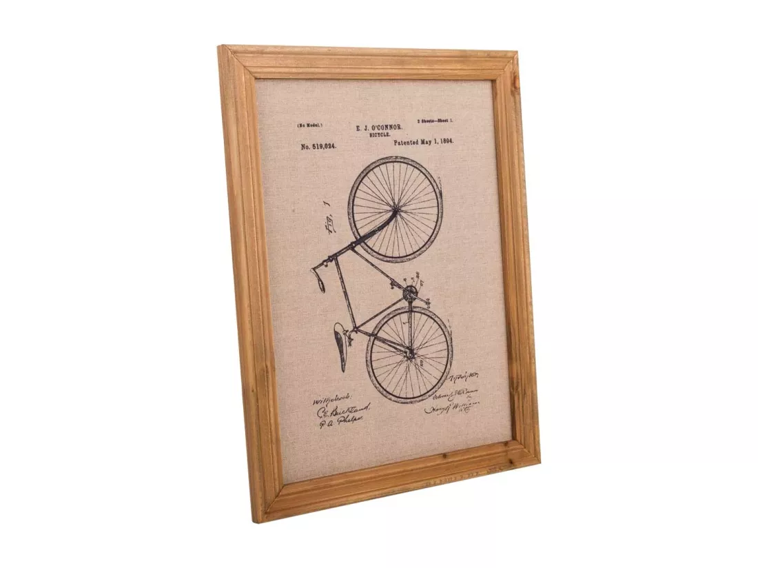 Tableau en bois et tissu imprimé 33x43x1,8 cm